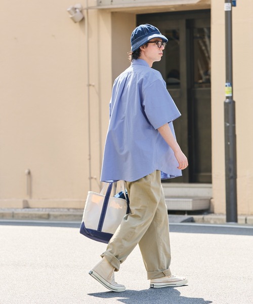 HECT】Big Oxford Logo S/S Shirt / ビッグシルエットボタン