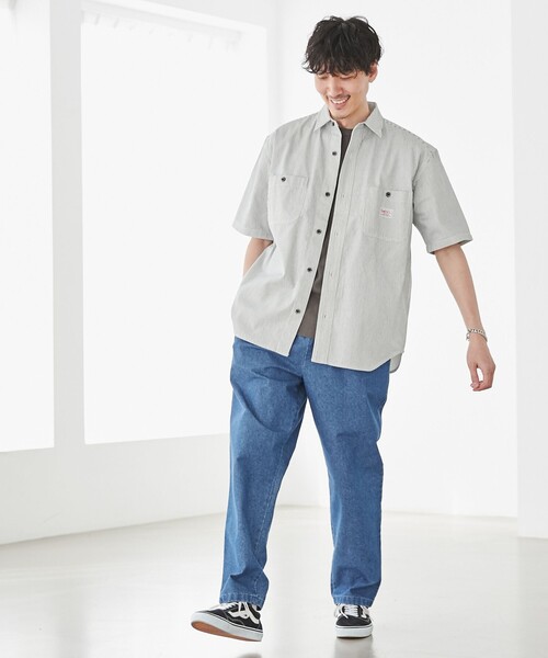 SMITH'S（スミス）の「SMITH’S（スミス）別注ショートスリーブワークシャツ（シャツ/ブラウス・メンズ・ホワイト/ダークグリーン/ベージュ・S/M/L/XL）」の5枚目の写真