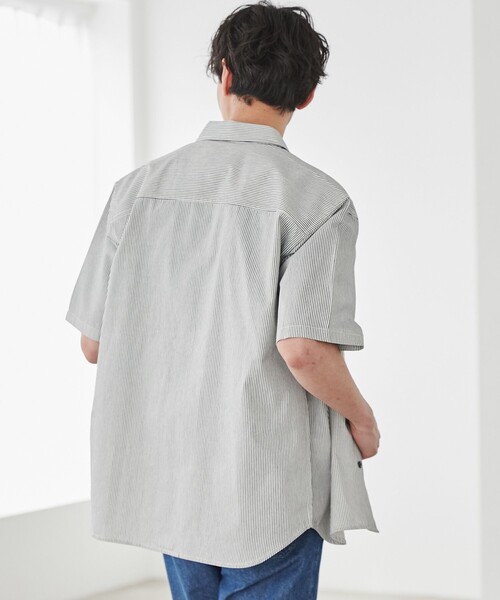 SMITH'S（スミス）の「SMITH’S（スミス）別注ショートスリーブワークシャツ（シャツ/ブラウス・メンズ・ホワイト/ダークグリーン/ベージュ・S/M/L/XL）」の6枚目の写真