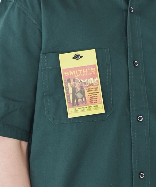 SMITH'S（スミス）の「SMITH’S（スミス）別注ショートスリーブワークシャツ（シャツ/ブラウス・メンズ・ホワイト/ダークグリーン/ベージュ・S/M/L/XL）」の7枚目の写真