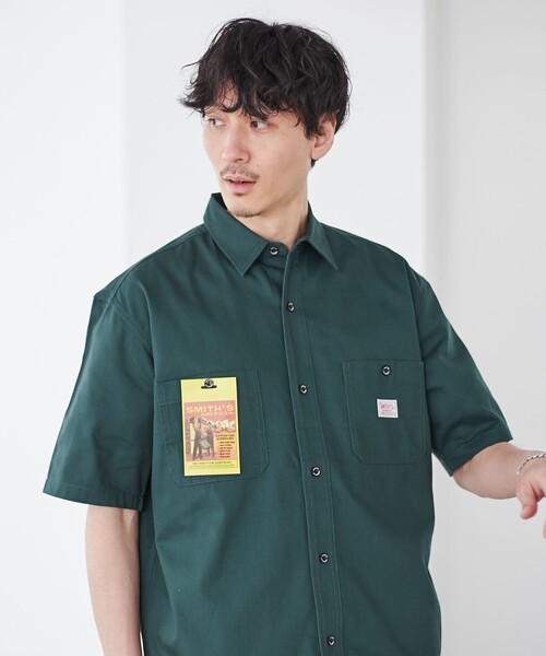 SMITH'S（スミス）の「SMITH’S（スミス）別注ショートスリーブワークシャツ（シャツ/ブラウス・メンズ・ホワイト/ダークグリーン/ベージュ・S/M/L/XL）」の8枚目の写真