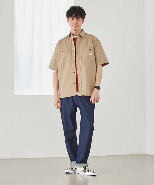 SMITH'S（スミス）の「SMITH’S（スミス）別注ショートスリーブワークシャツ（シャツ/ブラウス・メンズ・ホワイト/ダークグリーン/ベージュ・S/M/L/XL）」の12枚目の写真