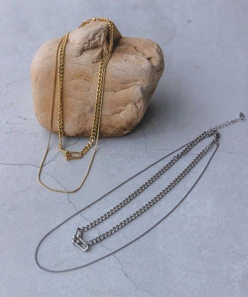 JEANASIS(ジーナシス)の「【ステンレス】ポイント2レンネックレス/185690(ネックレス・レディース・シルバー/ゴールド・FREE)」の6枚目の写真