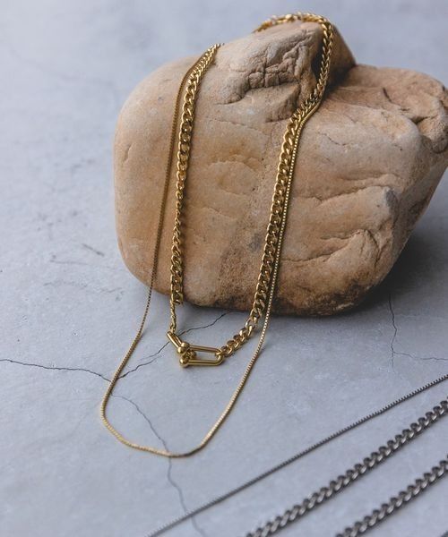 JEANASIS(ジーナシス)の「【ステンレス】ポイント2レンネックレス/185690(ネックレス・レディース・シルバー/ゴールド・FREE)」の3枚目の写真