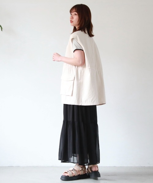 archives(アルシーヴ)の「パイピング2wayリブTOPS(Tシャツ/カットソー・レディース・オフホワイト/ブラック系その他/ホワイト×ブルー/ホワイト×グリーン・MEDIUM)」の17枚目の写真