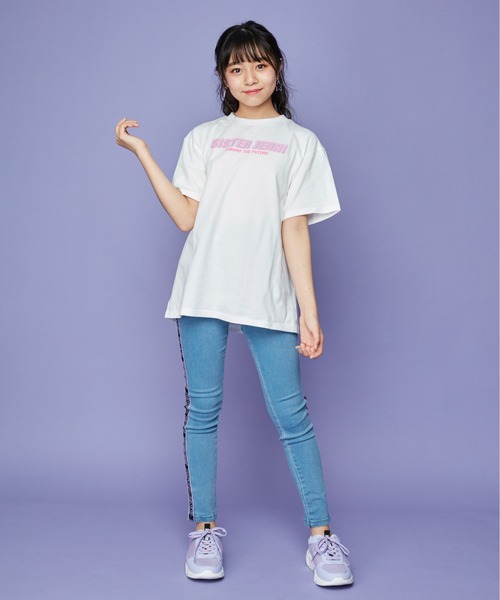 SISTER JENNI(SISTER JENNI)の「【ウエスト調整可能】【ストレッチデニム】美脚ロゴテープデニムレギパン(デニムパンツ・キッズ・ブルー/サックスブルー・160cm/130cm/140cm/150cm)」の13枚目の写真