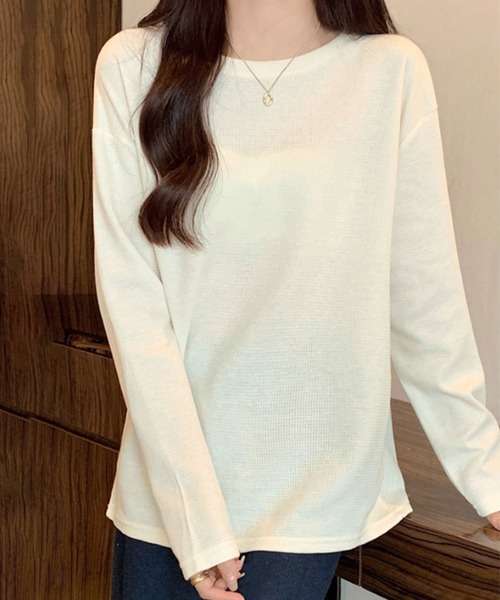 Dewlily（デューリリー）の「ラウンドネックトップス（Tシャツ/カットソー・レディース・グリーン/クリーム/ホワイト・M/L）」の19枚目の写真