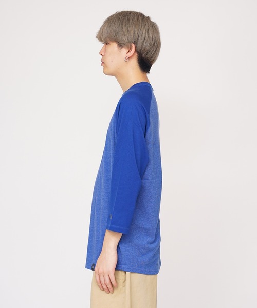 NEW ERA(ニューエラ)の「NEW ERA/ニューエラ Raglan Tee ラグランTシャツ 七分丈(Tシャツ/カットソー・メンズ・ホワイト×ネイビー/ホワイト×ブラック/ロイヤルブルー/ブラック×グレー/ネイビー・XL/L/S/M)」の6枚目の写真