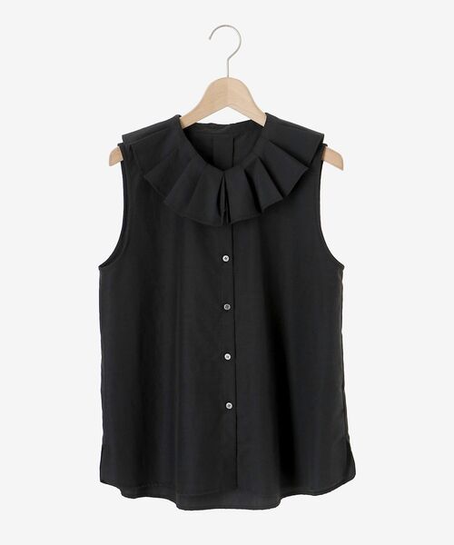 le.coeur blanc(ルクールブラン)の「タックエリノースリブラウス(シャツ/ブラウス・レディース・ブラック/オフホワイト・38)」の18枚目の写真
