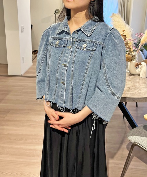 Jewelobe（ジュエローブ）の「クロップドタックスリーブデニム