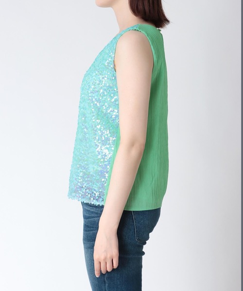 Cepica(セピカ)の「スパン切替ノースリブラウス(タンクトップ・レディース・イエロー/ピンク/ブルー・FREE)」の18枚目の写真