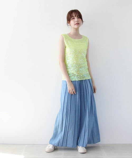 Cepica(セピカ)の「スパン切替ノースリブラウス(タンクトップ・レディース・イエロー/ピンク/ブルー・FREE)」の13枚目の写真