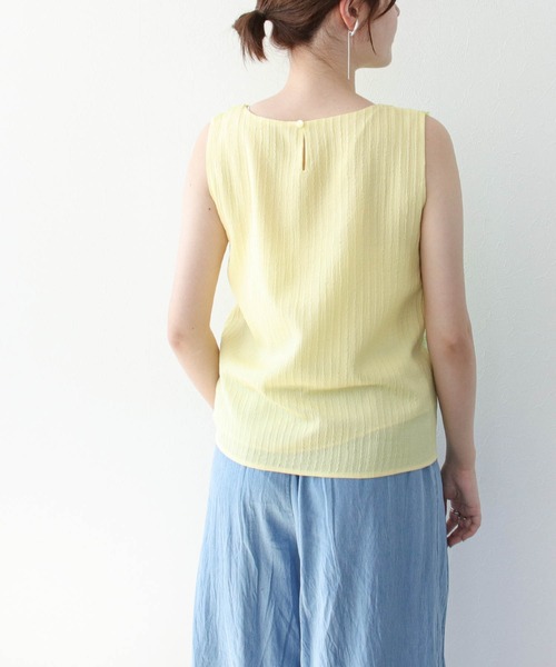 Cepica(セピカ)の「スパン切替ノースリブラウス(タンクトップ・レディース・イエロー/ピンク/ブルー・FREE)」の11枚目の写真