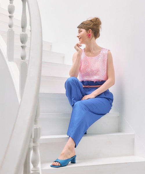 Cepica(セピカ)の「スパン切替ノースリブラウス(タンクトップ・レディース・イエロー/ピンク/ブルー・FREE)」の15枚目の写真