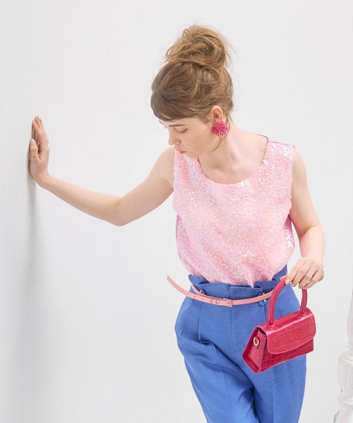 Cepica(セピカ)の「スパン切替ノースリブラウス(タンクトップ・レディース・イエロー/ピンク/ブルー・FREE)」の14枚目の写真