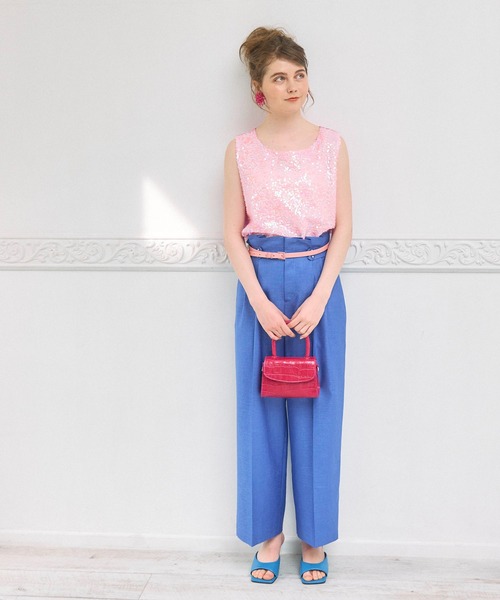 Cepica(セピカ)の「スパン切替ノースリブラウス(タンクトップ・レディース・イエロー/ピンク/ブルー・FREE)」の16枚目の写真