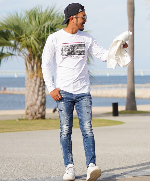 adamsJUGGLER(アダムスジャグラー)の「スローアップロングティー(Tシャツ/カットソー・メンズ・ホワイト/ブラック・S/L/M/XL)」の13枚目の写真
