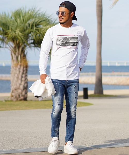 adamsJUGGLER(アダムスジャグラー)の「スローアップロングティー(Tシャツ/カットソー・メンズ・ホワイト/ブラック・S/L/M/XL)」の9枚目の写真