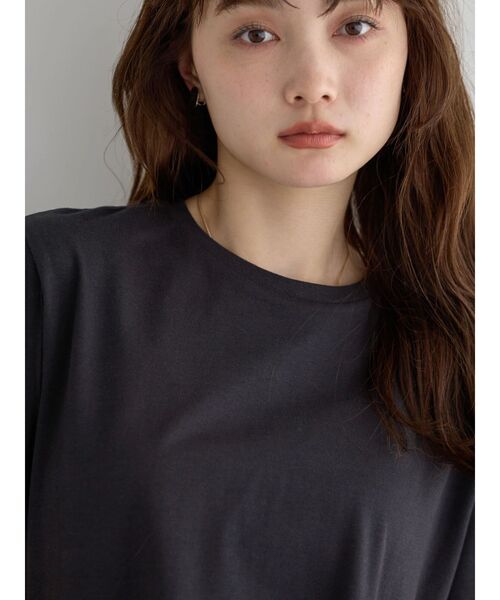 AMERICAN HOLIC(アメリカンホリック)の「裾フリル異素材カットプルオーバー(Tシャツ/カットソー・レディース・ネイビー/オフホワイト・L/M)」の11枚目の写真