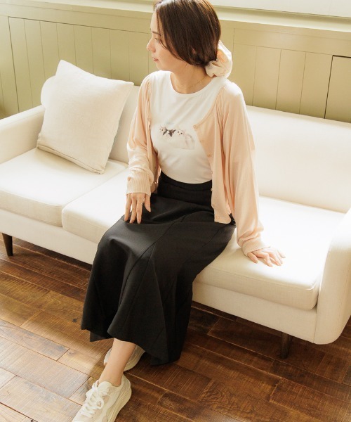 flower（フラワー）の「キャットプリントティーズ（Tシャツ/カットソー・レディース・ホワイト/ホワイト系その他・FREE）」の7枚目の写真