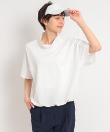 adabat | 着丈短め ゆったりデザイン 半袖モックネックプルオーバー(Tシャツ/カットソー)