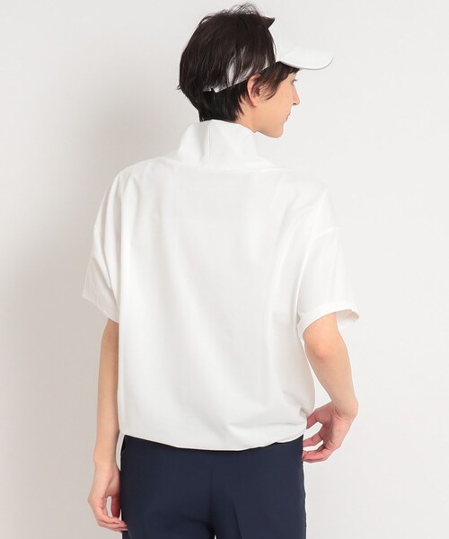 adabat（アダバット）の「着丈短め ゆったりデザイン 半袖モックネックプルオーバー（Tシャツ/カットソー・レディース・パープル/ホワイト/ダークネイビー・36/38/40）」の18枚目の写真