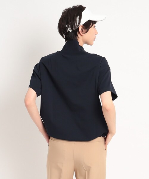 adabat（アダバット）の「着丈短め ゆったりデザイン 半袖モックネックプルオーバー（Tシャツ/カットソー・レディース・パープル/ホワイト/ダークネイビー・36/38/40）」の8枚目の写真