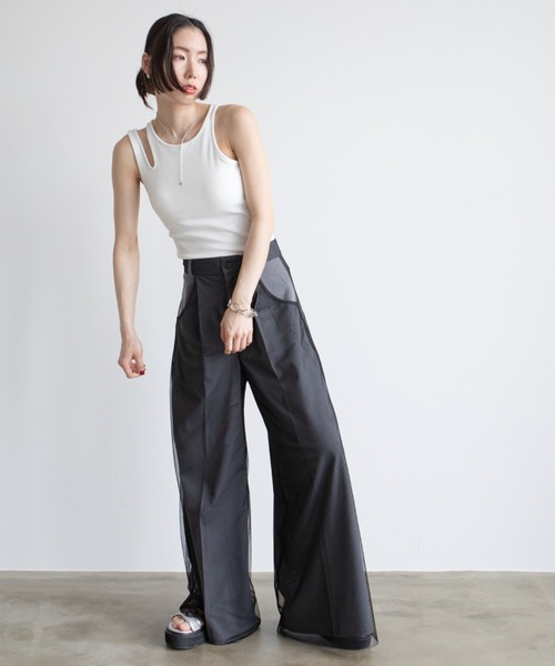 Chloe☆Maeサンダル【国内買付/発送】快適な履き心地を実現 セール】厚底アシンメトリーシアーサンダル（サンダル