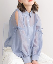 RETRO GIRL | リボン肩開きシアーSH(シャツ/ブラウス)