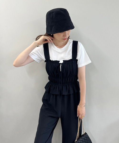 one after another NICE CLAUP(ワンアフターアナザーナイスクラップ)の「ワンポイント刺繍Tee(Tシャツ/カットソー・レディース・カーキ/オフホワイト/ブラック×ホワイト/オートミール・FREE)」の5枚目の写真