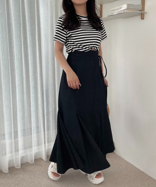 one after another NICE CLAUP(ワンアフターアナザーナイスクラップ)の「ワンポイント刺繍Tee(Tシャツ/カットソー・レディース・カーキ/オフホワイト/ブラック×ホワイト/オートミール・FREE)」の10枚目の写真
