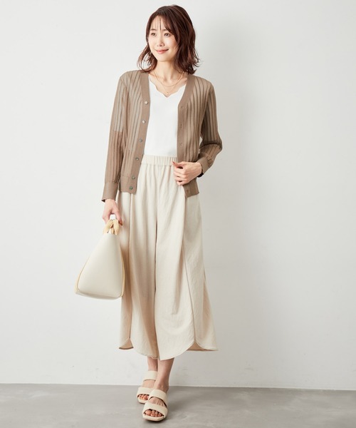 ROPE' PICNIC（ロペピクニック）の「洗える/シアーワイドリブカーディガン（カーディガン/ボレロ・レディース・キナリ/ブラウン/ネイビー/ターコイズブルー・38）」の10枚目の写真