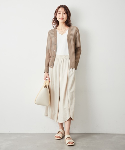 ROPE' PICNIC（ロペピクニック）の「洗える/シアーワイドリブカーディガン（カーディガン/ボレロ・レディース・キナリ/ブラウン/ネイビー/ターコイズブルー・38）」の11枚目の写真