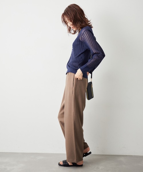 ROPE' PICNIC（ロペピクニック）の「洗える/シアーワイドリブカーディガン（カーディガン/ボレロ・レディース・キナリ/ブラウン/ネイビー/ターコイズブルー・38）」の16枚目の写真