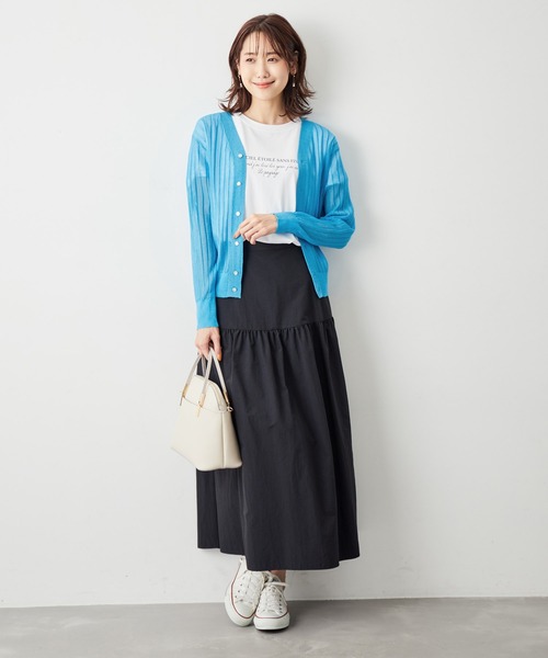 ROPE' PICNIC（ロペピクニック）の「洗える/シアーワイドリブカーディガン（カーディガン/ボレロ・レディース・キナリ/ブラウン/ネイビー/ターコイズブルー・38）」の19枚目の写真