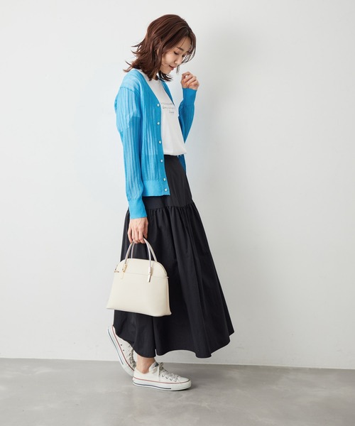 ROPE' PICNIC（ロペピクニック）の「洗える/シアーワイドリブカーディガン（カーディガン/ボレロ・レディース・キナリ/ブラウン/ネイビー/ターコイズブルー・38）」の21枚目の写真