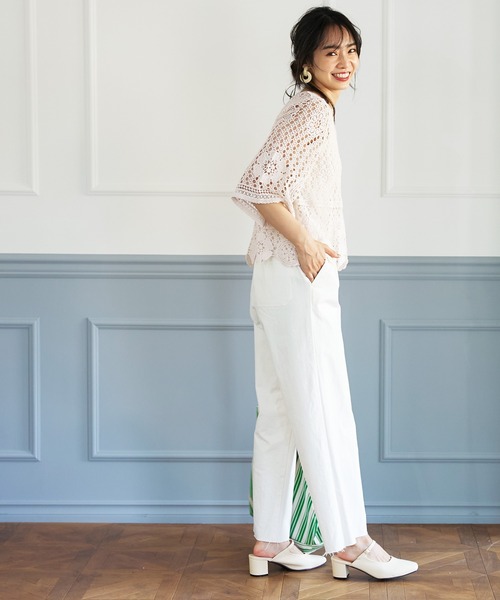 ワンピース　フラワー＋ホワイトtシャツ mysty woman ワンピース 「セットワンピ」フラワージャガード