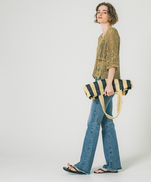 coca(coca)(コカ)の「かぎ編みヘムフラワートップス(Tシャツ/カットソー・レディース・アイボリー/ダークベージュ・ONE SIZE)」の11枚目の写真
