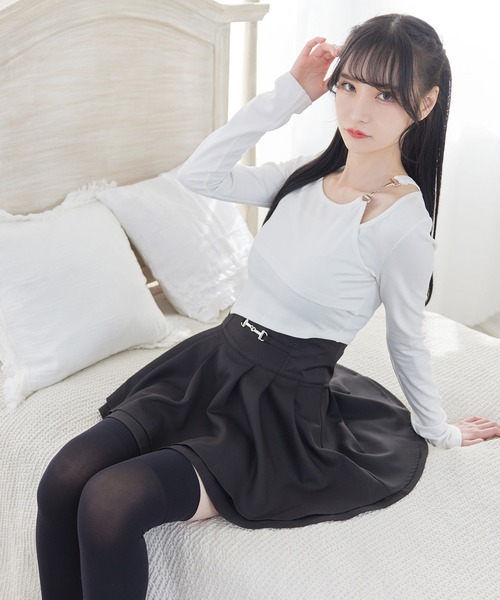 DearMyLoveMillor(ディアマイラブミラー)の「アシンメトリーレイヤードカットソー(Tシャツ/カットソー・レディース・ブラック/オフホワイト・MEDIUM/LARGE/X-LARGE/XX-LARGE)」の7枚目の写真