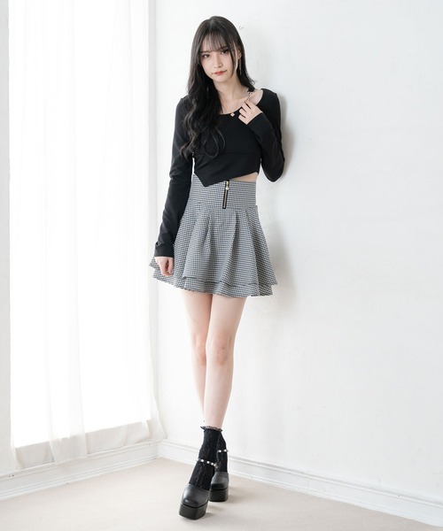 DearMyLoveMillor(ディアマイラブミラー)の「アシンメトリーレイヤードカットソー(Tシャツ/カットソー・レディース・ブラック/オフホワイト・MEDIUM/LARGE/X-LARGE/XX-LARGE)」の9枚目の写真