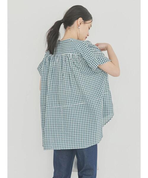 AMERICAN HOLIC（アメリカンホリック）の「フレンチスリーブバック切替シャツ（シャツ/ブラウス・レディース・グリーン系その他5/ブラック系その他3・L/M）」の8枚目の写真