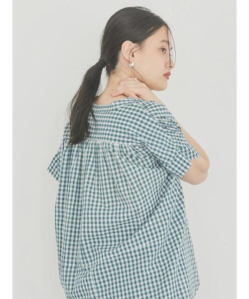 AMERICAN HOLIC（アメリカンホリック）の「フレンチスリーブバック切替シャツ（シャツ/ブラウス・レディース・グリーン系その他5/ブラック系その他3・L/M）」の9枚目の写真