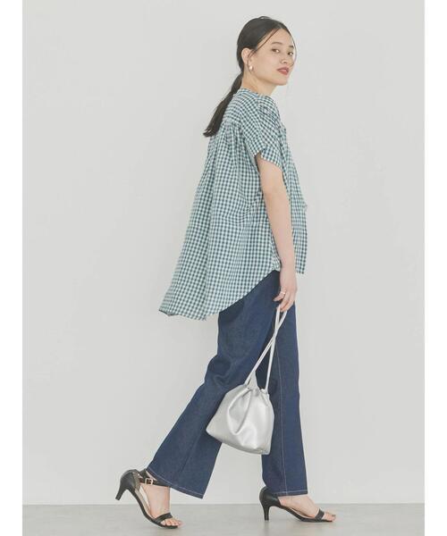 AMERICAN HOLIC（アメリカンホリック）の「フレンチスリーブバック切替シャツ（シャツ/ブラウス・レディース・グリーン系その他5/ブラック系その他3・L/M）」の11枚目の写真