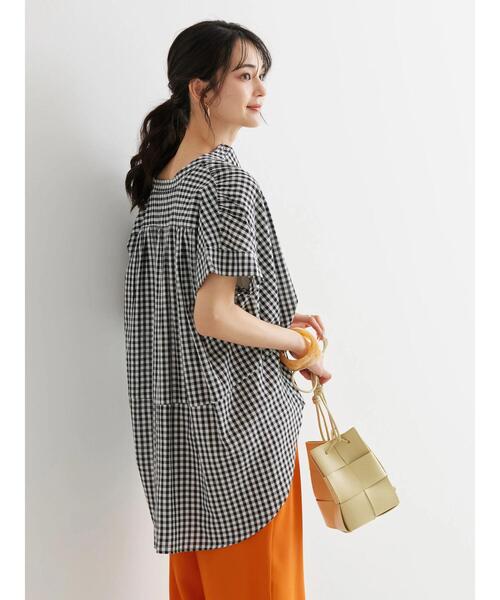 AMERICAN HOLIC（アメリカンホリック）の「フレンチスリーブバック切替シャツ（シャツ/ブラウス・レディース・グリーン系その他5/ブラック系その他3・L/M）」の13枚目の写真