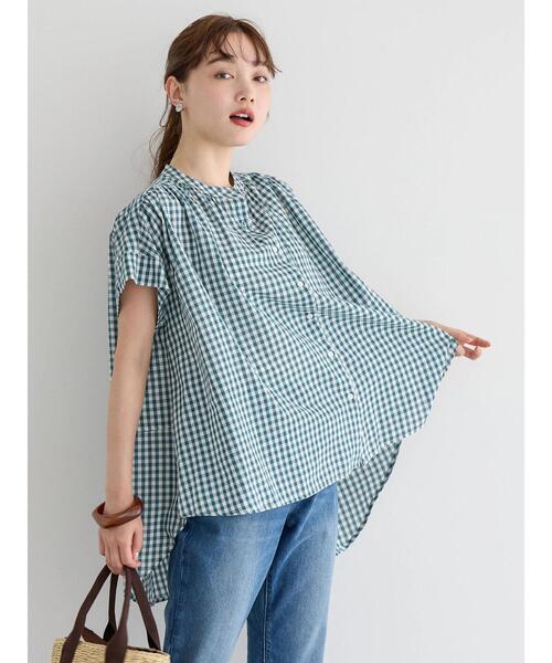 AMERICAN HOLIC（アメリカンホリック）の「フレンチスリーブバック切替シャツ（シャツ/ブラウス・レディース・グリーン系その他5/ブラック系その他3・L/M）」の16枚目の写真