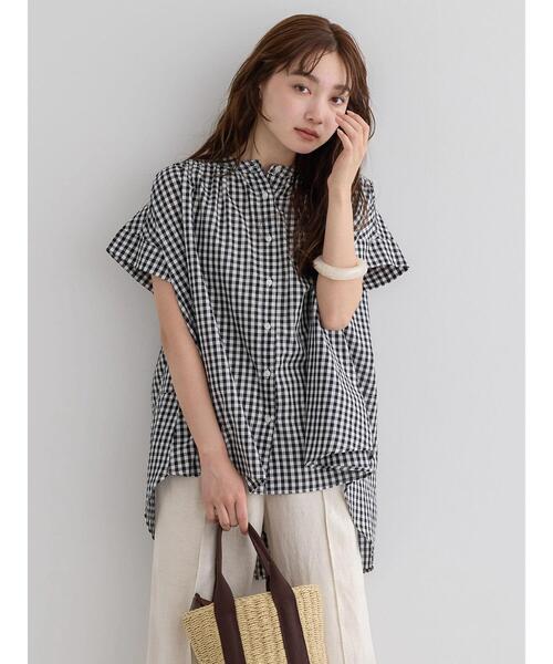 AMERICAN HOLIC（アメリカンホリック）の「フレンチスリーブバック切替シャツ（シャツ/ブラウス・レディース・グリーン系その他5/ブラック系その他3・L/M）」の20枚目の写真