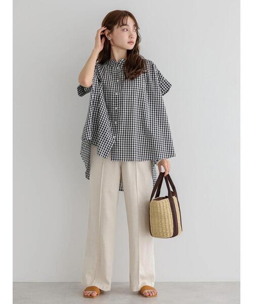 AMERICAN HOLIC（アメリカンホリック）の「フレンチスリーブバック切替シャツ（シャツ/ブラウス・レディース・グリーン系その他5/ブラック系その他3・L/M）」の21枚目の写真