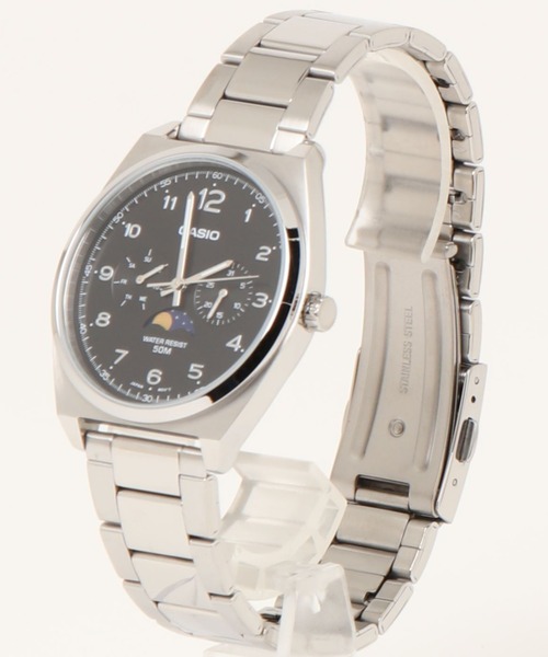 セール】CASIO カシオ/ アナログ ムーンフェイズ クォーツ メタル