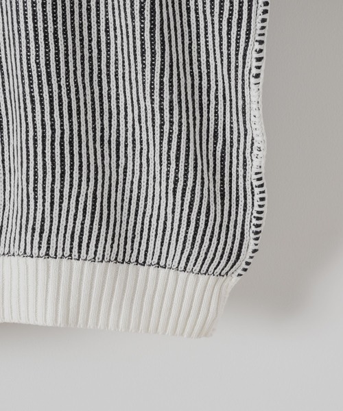 DOOPZ（ドープス）の「Crew Neck Stripe Color Knit - クルーネックストライプカラーニット（ニット/セーター・メンズ・ブラック/ホワイト・SMALL/LARGE/MEDIUM）」の6枚目の写真