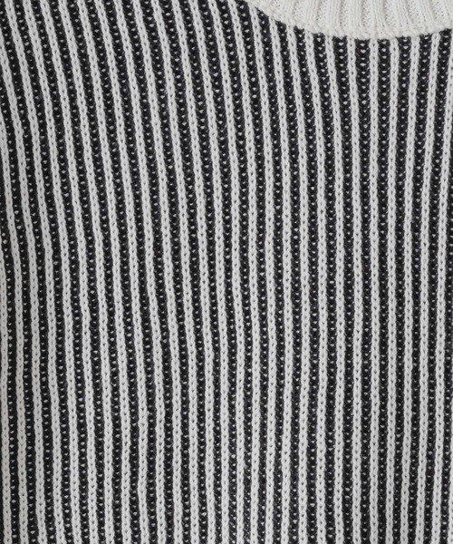 DOOPZ（ドープス）の「Crew Neck Stripe Color Knit - クルーネックストライプカラーニット（ニット/セーター・メンズ・ブラック/ホワイト・SMALL/LARGE/MEDIUM）」の7枚目の写真